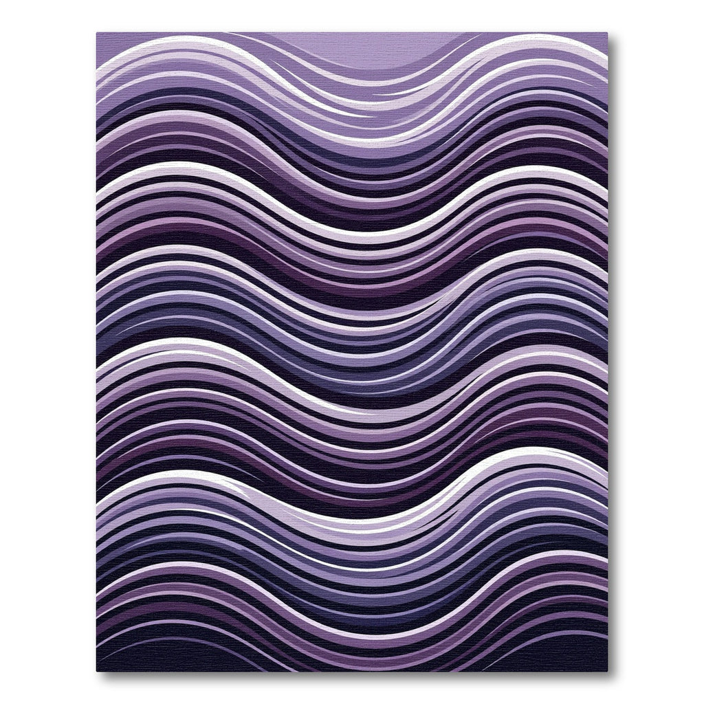 Deep Purple Wavy Stripe Abstraction Rug