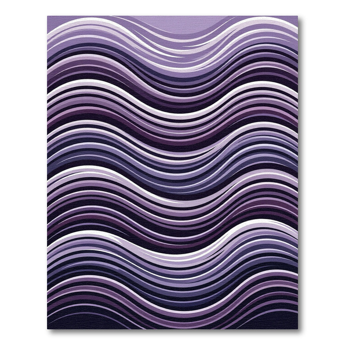 Deep Purple Wavy Stripe Abstraction Rug