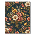Coral Rose Garden Botanical Wallpaper Rug