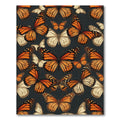 Elegant Orange Monarch Butterfly Garden Rug