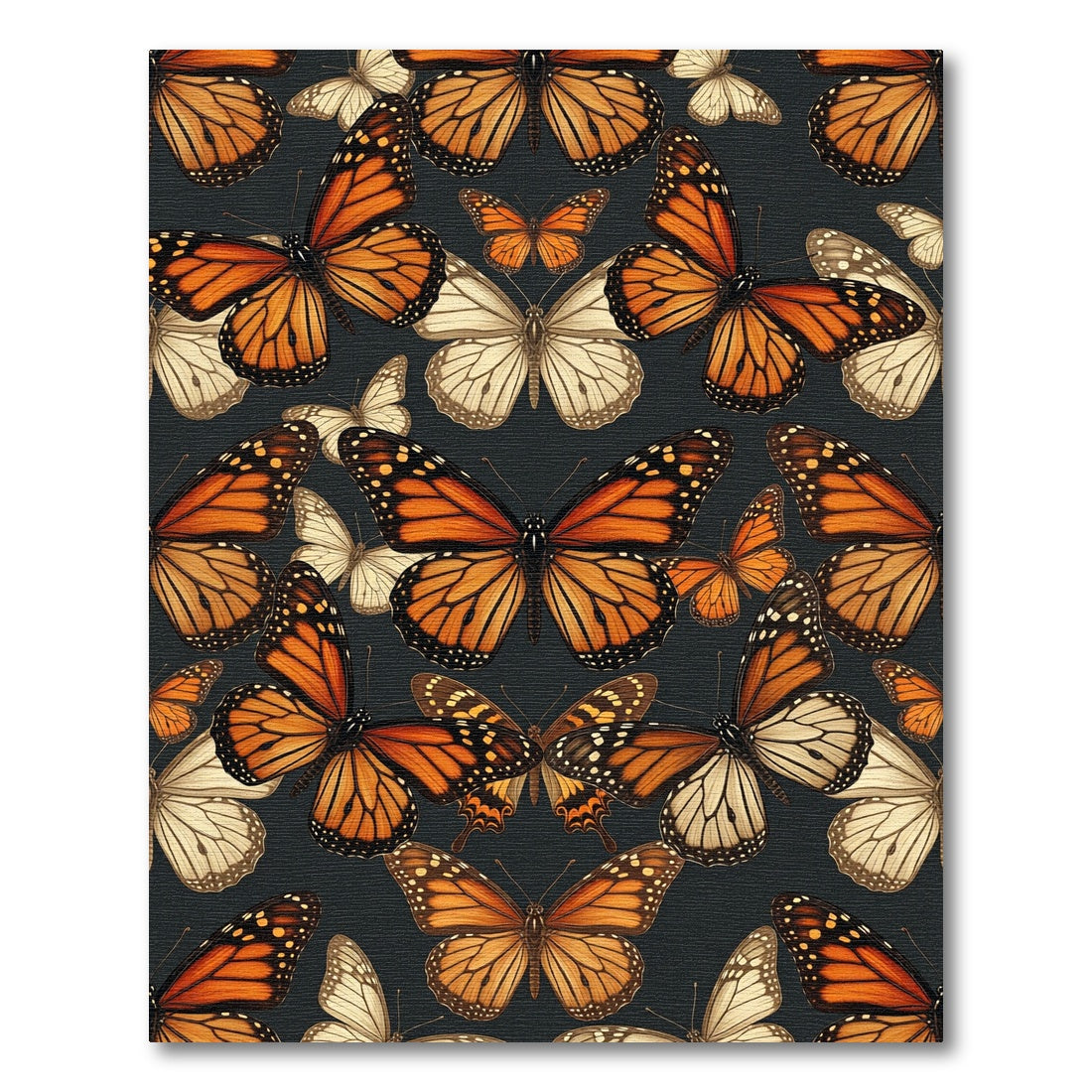 Elegant Orange Monarch Butterfly Garden Rug