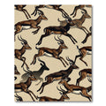 Dynamic Leaping Gazelle Earthy Tonal Rug