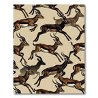 Dynamic Leaping Gazelle Earthy Tonal Rug
