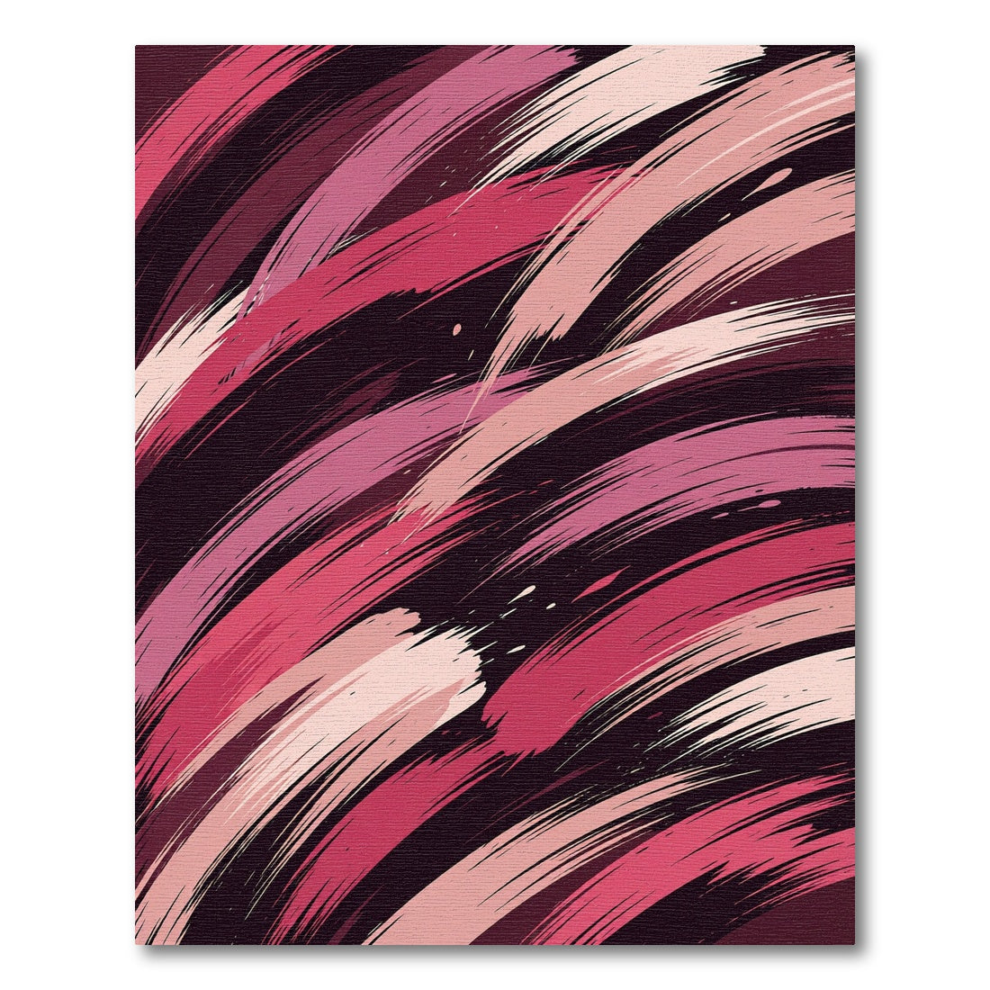 Abstract Pink and Crimson Brushstrokes Rug