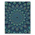 Vibrant Peacock Feather Mandala Medallion Rug