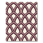 Mauve Arched Geometric Lattice Overlap Rug
