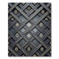Dark Gold Geometric Lattice Rug
