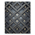 Dark Gold Geometric Lattice Rug