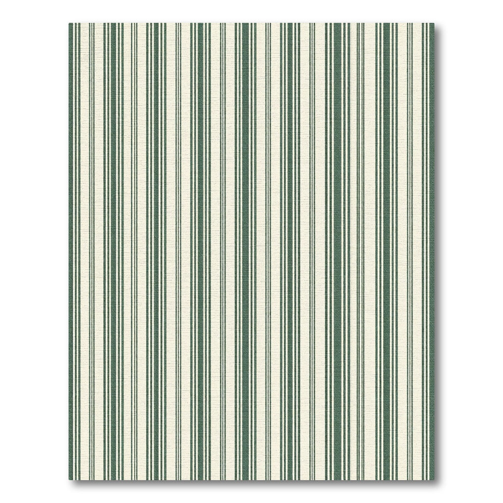 Classic Forest Green Pinstripe Ticking Rug