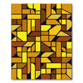 Geometric Golden Amber Abstract Grid Rug