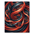 Abstract Helix Spiral Crimson Black Rug