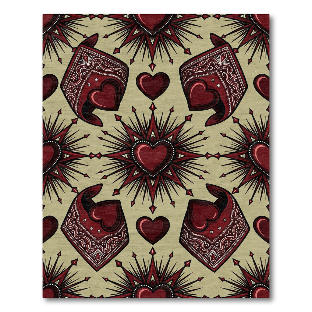 Crimson Heart Bandanas Bursting Graphic Rug
