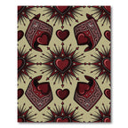 Crimson Heart Bandanas Bursting Graphic Rug