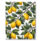Sunny Yellow Lemon Botanical Branch Rug