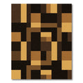 Geometric Ochre and Raven Block Rug