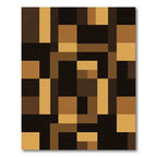 Geometric Ochre and Raven Block Rug