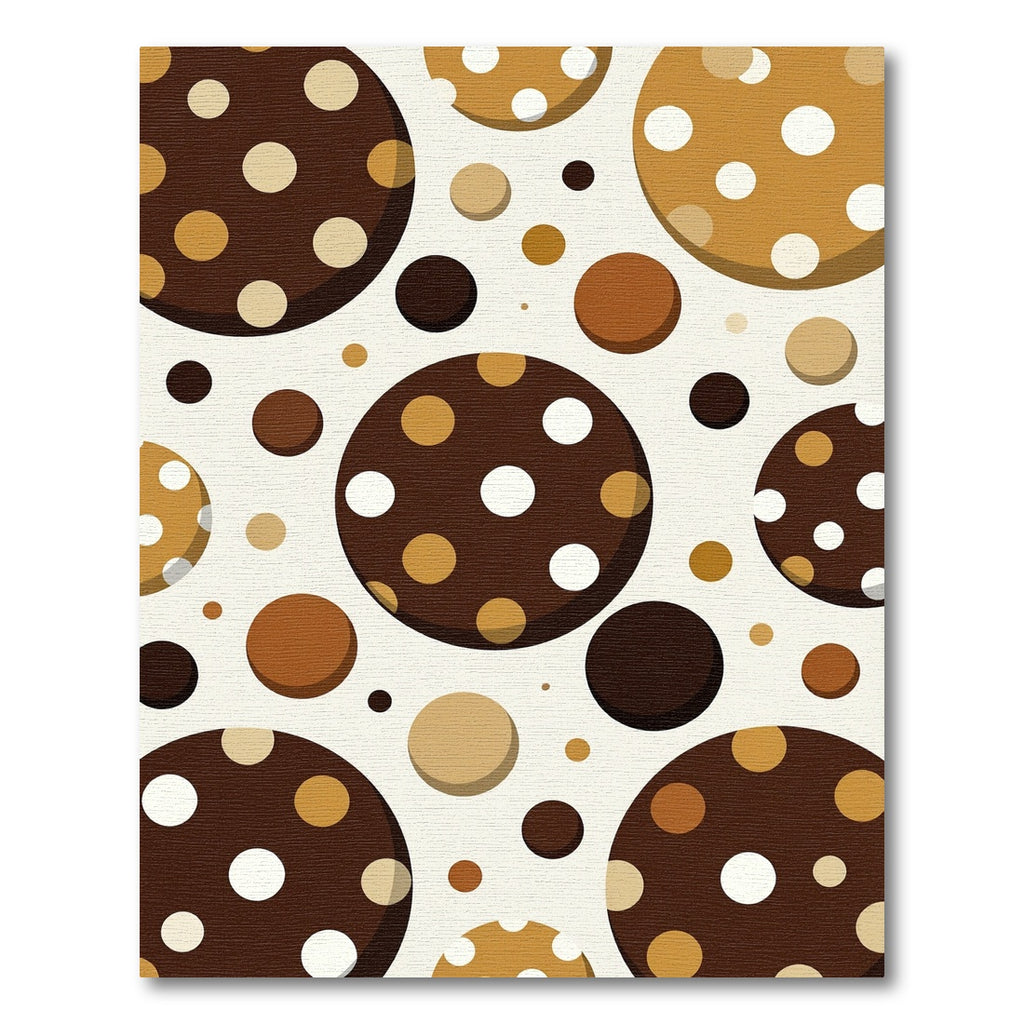 Retro Brown Coffee Polka Dot Circles Rug