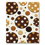Retro Brown Coffee Polka Dot Circles Rug