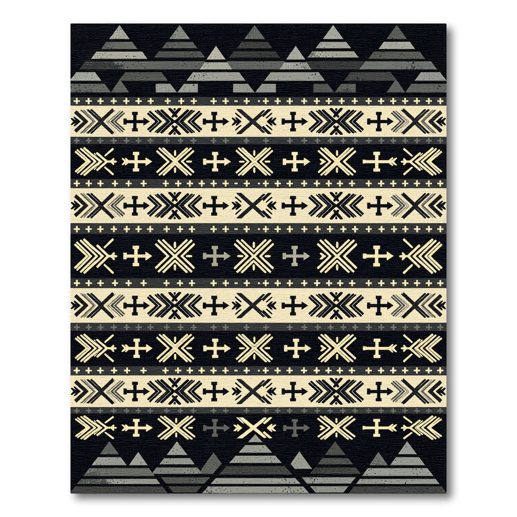 Monochromatic Geometric Tribal Arrow Cream Black Rug