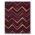 Deep Crimson Chevron Gradient Zigzag Rug