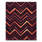 Deep Crimson Chevron Gradient Zigzag Rug