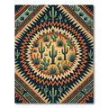 Southwestern Cactus Art Deco Earth Tone Rug