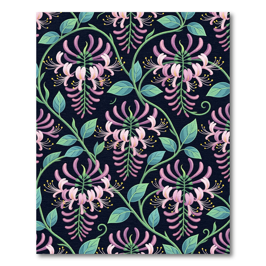 Pink Honeysuckle Floral Swirl Fabric Rug