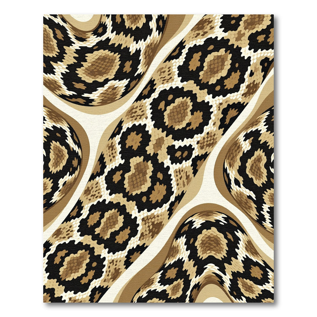 Elegant Neutral Serpent Skin Snake Texture Rug