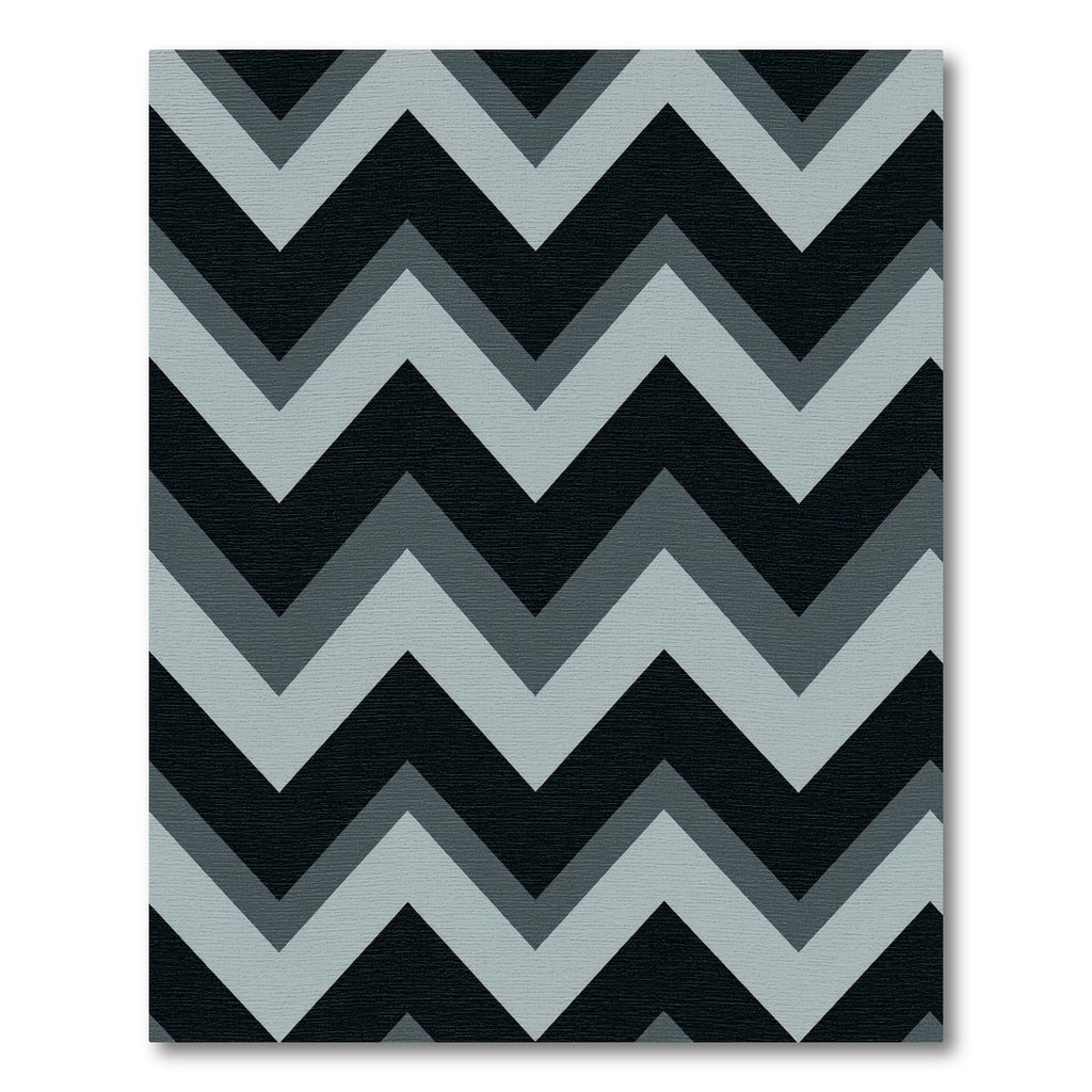 Modern Gray and Black Chevron Rug