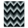 Modern Gray and Black Chevron Rug