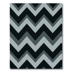 Modern Gray and Black Chevron Rug