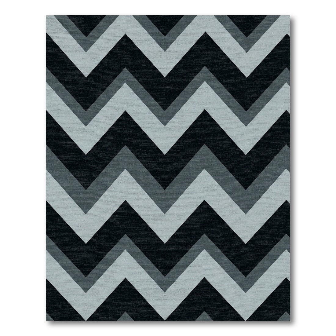 Modern Gray and Black Chevron Rug