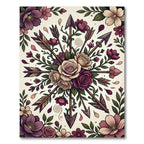 Elegant Floral Arrow Compass Medallion Rug