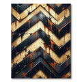 Industrial Black and Gold Chevron Rug