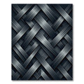 Dark Gray Woven Intersecting Bands Rug