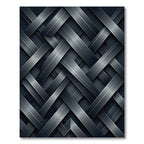 Dark Gray Woven Intersecting Bands Rug