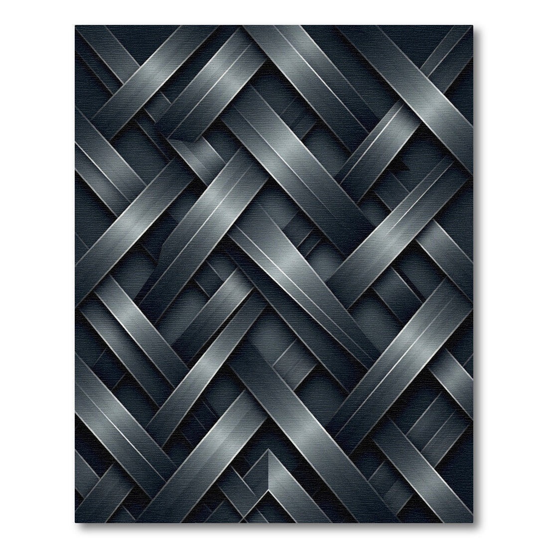 Dark Gray Woven Intersecting Bands Rug