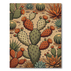 Desert Cactus Orange Bloom Garden Rug