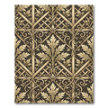 Golden Leaf Lattice Scrollwork Tapestry Rug