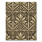 Golden Leaf Lattice Scrollwork Tapestry Rug