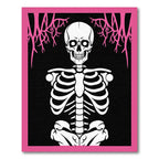 Bold Pink Skeleton Bone Illustration Rug
