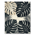 Monochrome Tropical Monstera Leaf Art Rug
