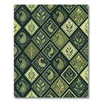 Emerald Rhombus Paisley Floral Rug