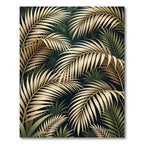 Gilded Palm Leaf Tropical Grove Rug