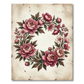 Pink Peony Floral Wreath Rug
