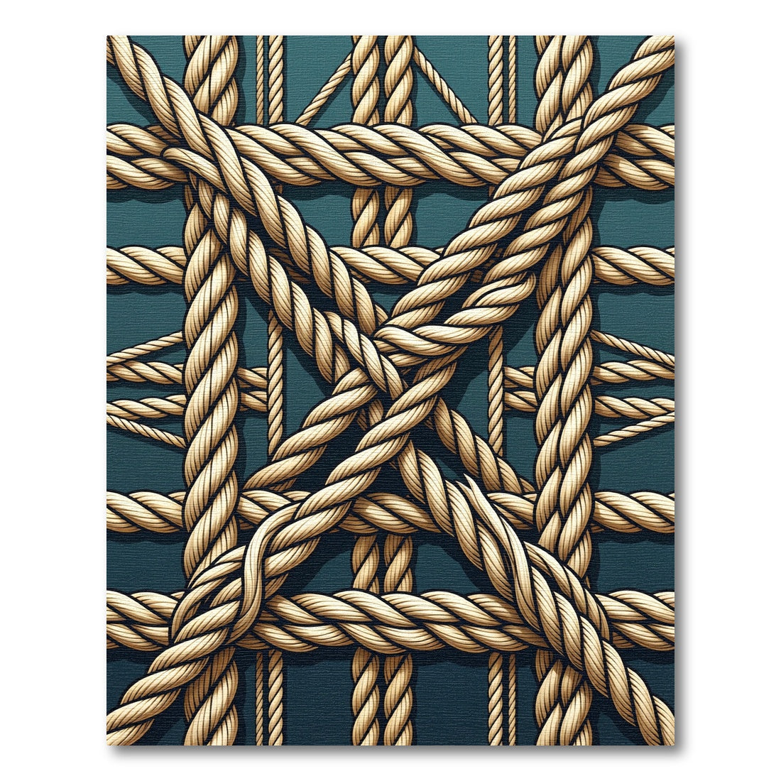 Woven Natural Rope Lattice Area Rug
