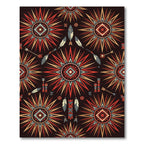 Tribal Sunburst Feather Arrow Rug