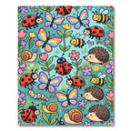 Whimsical Colorful Garden Creature Meadow Rug