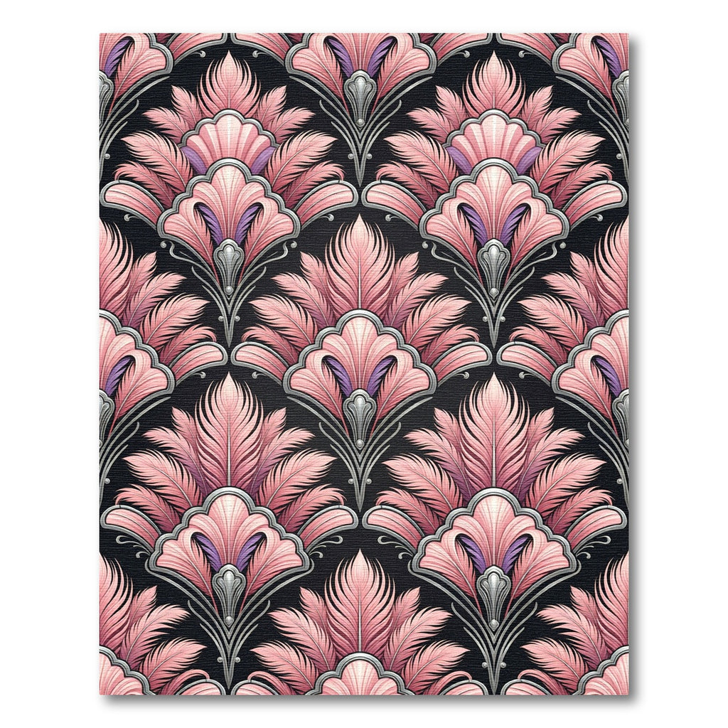 Pink Feathered Art Deco Fan Rug