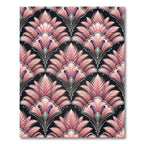 Pink Feathered Art Deco Fan Rug
